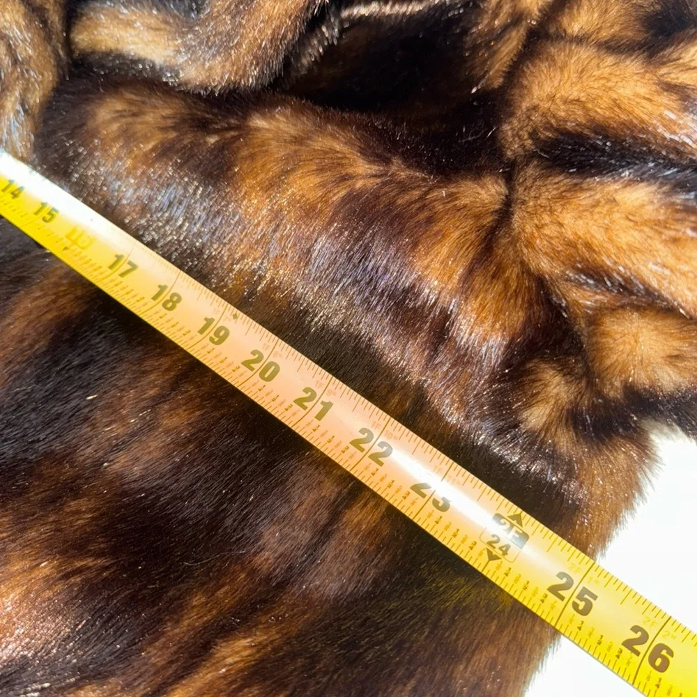 Vintage Terry Lewis Classic Luxuries Brown Print Mid Length Women Coat Size Med - Picture 10 of 10